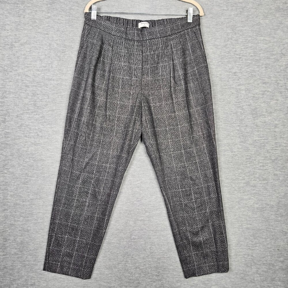 Babaton Women's Size 12 Wool Cashmere Blend Pleated Front Trousers